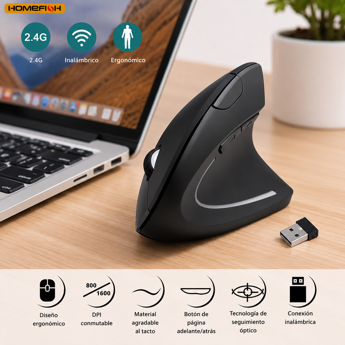 Ratón Vertical Ergonómmico