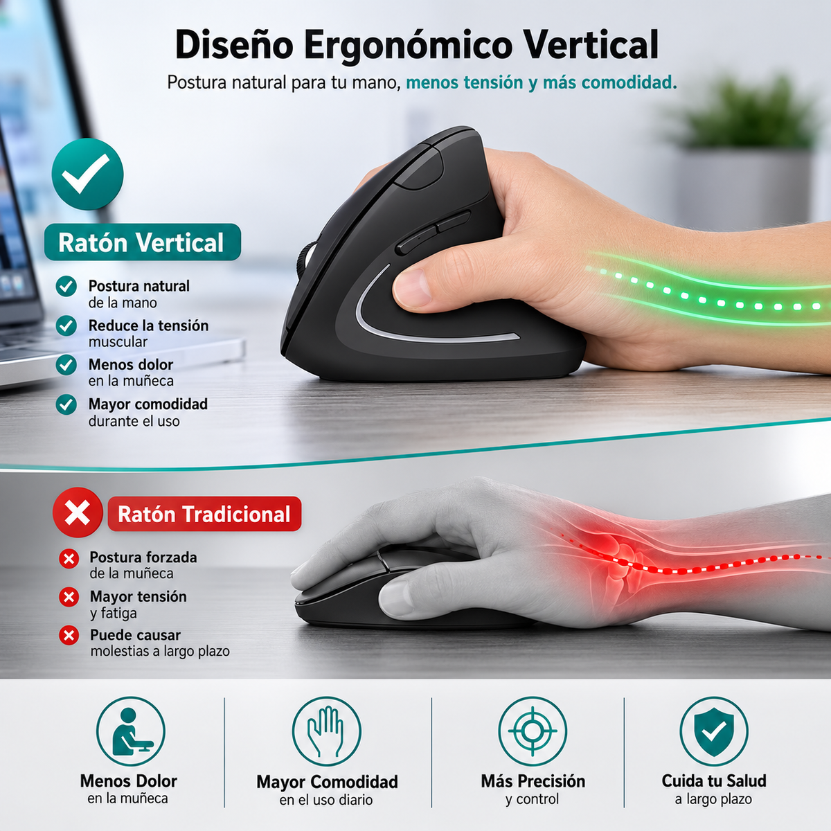 Ratón Vertical Ergonómmico